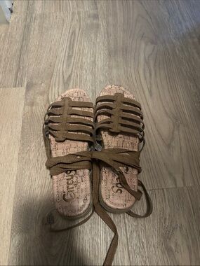 Circus by Sam Edelman Brown Strappy Lace-Up Espadrille Sandals